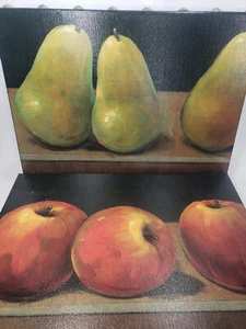 Pair Still Life Pears Apples Canvas Painting Print Artist Timothy O’Toole 12x16 - Picture 1 of 9