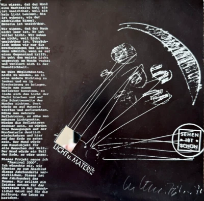 Adolf Luther, 1976, Licht und Materie zum "Mondprojekt 2000", handsigniert 20x20 - Bild 1 von 4