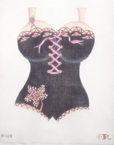Renaissance Designs HP needlepoint canvas Victoria's Secret Purse w/ handles 14m - Picture 1 of 5