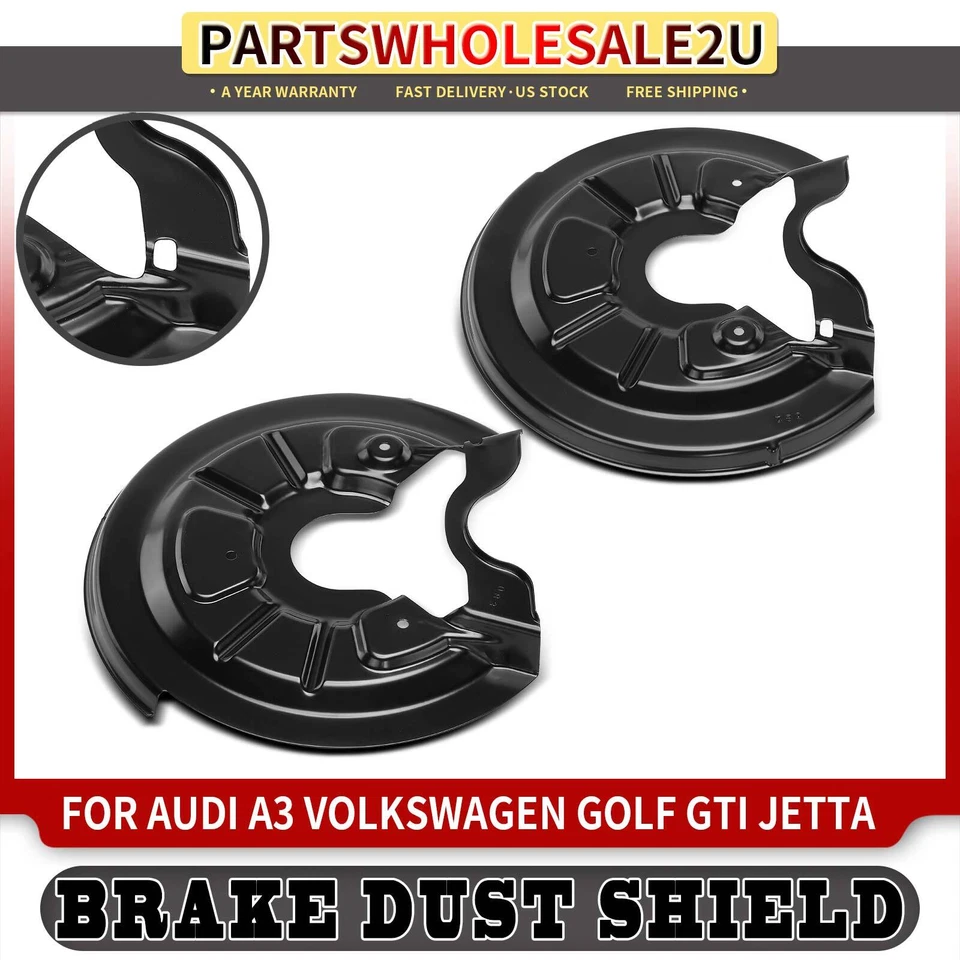 Protector antipolvo freno lateral trasero derecho y derecho 2 piezas para Volkswagen Golf Jetta GTI Audi A3 Foto 1 de 4