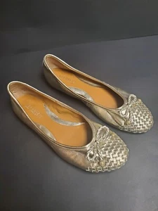 Sperry Top Sider Women's 8.5 Gold Metallic Ballet Flats Slip On Shoes Maya - Picture 1 of 8