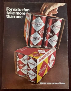 1967 COCA COLA 6 confezioni pubblicità stampa d'epoca coca cola soda cartone extra - Foto 1 di 1