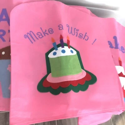 Happy Birthday Chair Cover Party Decor 10pcsPink Different Designs Fast Shipping - Image 1 of 4