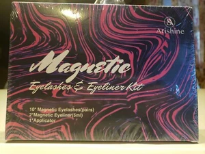 Arishine Magnetic Eyelashes & Eyeliner Kit 10 Pairs Reusable 2 Eyeliners SEALED - Picture 1 of 2