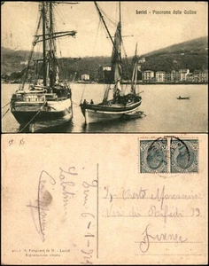 Lerici (La Spezia) - panorama con imbarcazioni - viaggiata 7.1.1921  - Bild 1 von 1