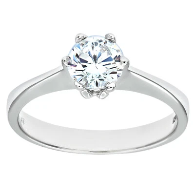 9ct White Gold Cubic Zirconia Solitaire Engagement Ring By Citerna - Image 1 of 4