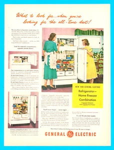 Refrigerator freezer kitchen appliance General Electric vintage 1949 PRINT AD GE - Picture 1 of 3