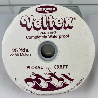 Velvet Ribbon Berwick Veltex Red Waterproof 2-3/4" x 25 Yards Crafts USA - Image 1 of 3