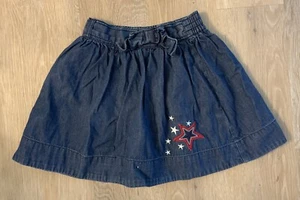 OshKosh Girl’s Size 6X Casual Denim Skirt/ Skort With Patriotic Stars In Front - Picture 1 of 8