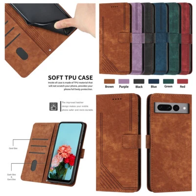 For Google Pixel 10 Pro XL 9 8 7 6A Magnetic Leather Flip Stand Card Wallet Case - Image 1 of 3
