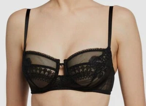 $186 Lise Charmel Women's Black Ecrin Glamour Demi Cup Underwire Bra Size 36C - Picture 1 of 3