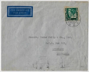 Netherland Indies air mail cover 1939 Sourabaya to Australia w/ Brisbane (a5790 - Picture 1 of 3