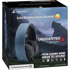 Sony - Uncharted 4 Limited Edition Gold Wireless 7.1 Headset - Gray Blue