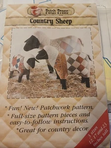 COUNTRY SHEEP Sewing Pattern Patchwork Quilt Plush by Patch Press 12" 17" & 23" - Picture 1 of 5