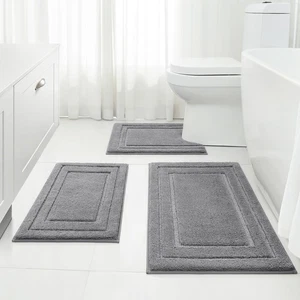 Bathroom Rugs Sets 3 Piece, Super Soft and Absorbent Non Slip Microfiber Toil... - Picture 1 of 6