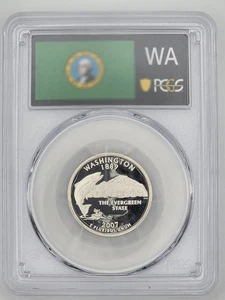 2007 S 25C Washington Statehood Quarter PCGS PR69 DCAM 90% Silver Ultra Cameo - Picture 1 of 4