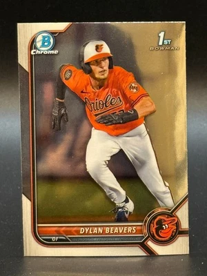 2022 Bowman Draft Chrome 1st #BDC-160 Dylan Beavers Orioles - Image 1 of 2