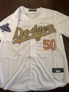 Mookie Betts Adult Dodgers Gold Jersey Size Medium - Picture 1 of 2