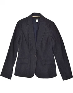 J. CREW Womens 1 Button Blazer Jacket US 6 Medium Navy Blue Pinstripe AZ75 - Picture 1 of 3