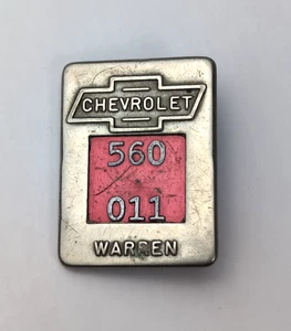 CHEVROLET "WARREN" MITARBEITEREMBLEM #446 005 rote Rückseite! - Ein historischer Beaty - Bild 1 von 4