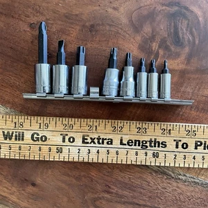 Craftsman Flat/Slotted Phillips Torx Bit 8 Piece Socket Set 1/4" & 3/8" Drive - Bild 1 von 3