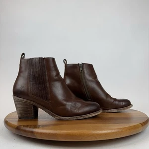 Mujeres Frye Alton Cuero Marrón Tacón Occidental Chelsea Botines Talla 8 M - Imagen 1 de 8