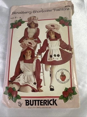 BUTTERICK #6139 - GIRLS CUTE "STRAWBERRY SHORTCAKE"  Size 2-3 - Image 1 of 2