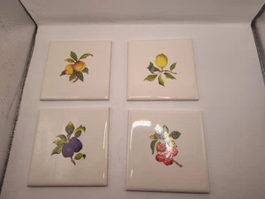 Set 4 piastrelle da parete frutta vintage 4x4 made in USA AO 18-AO 112-AO 223-AO 18 - Foto 1 di 6