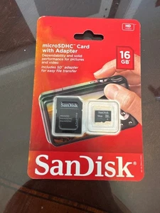 SanDisk 16GB MicroSDHC Card With Adapter                                   66-35 - Picture 1 of 2