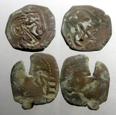 2 MAZORCAS PIRATAS ESPAÑOLAS DE COBRE__América colonial__MONEDAS DEL TESORO ORIGINALES__1600's Foto 1 de 2