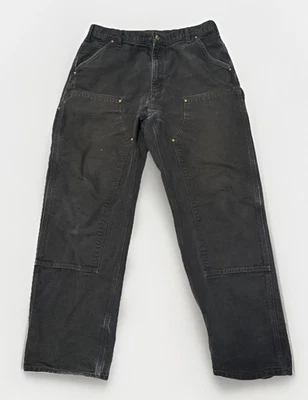 VTG Carhartt Double Knee Mens Black Pants Jeans 36X32 Distressed Dungaree Fit - Image 1 of 4