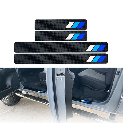 4X Para Toyota Coche Accesorio Puerta Azul Tricolor Alféizar Protector Placa Panel Cubierta Foto 1 de 4