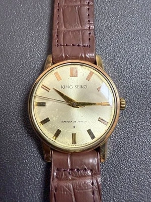 Seiko King Seiko First Model Manual Gold Dial Unused Emblem Back Pre-Owned - Image 1 of 4