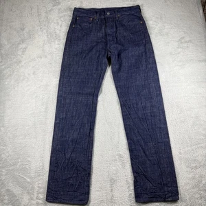 Levis 501 Jeans Mens 32x34 Blue Raw Denim Button Fly White Oak Cone Pants - Picture 1 of 17