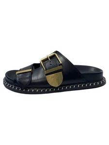 Chloe Sandals 35 BLK Leather CHC24S981D100135W Rebecca Slide Sand Used - Picture 1 of 5