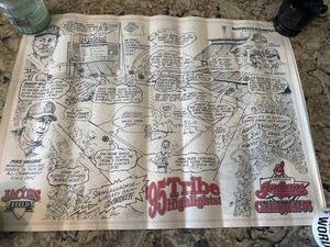 1995 Cleveland Indians Jacob’s Field Highlights Poster Cartoon Ron Hill - Picture 1 of 9