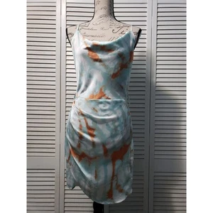 Simplee Tie Dye Dress Women's Size Large Sleeveless Mini Gathered Side Detail - Picture 1 of 11