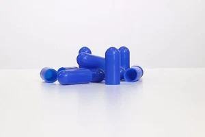 100 Pack Blue Silicone Rubber Protective End Caps M16 16mm 38mm Powdercoat Mask - Picture 1 of 4