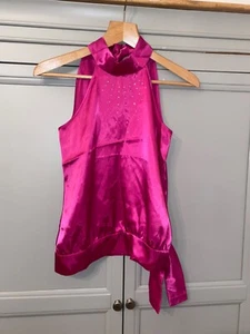 Designers at Debenhams Pink Satin Halterneck Top Diamante 13-14 year Party Prom - Picture 1 of 7
