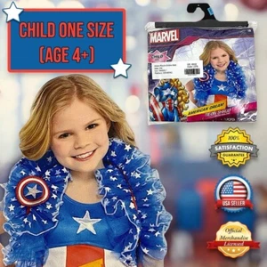 Marvel American Dream CHILD Shrug Boa Costume Accessory Fancy Dress (age 4+) NOB - Picture 1 of 8
