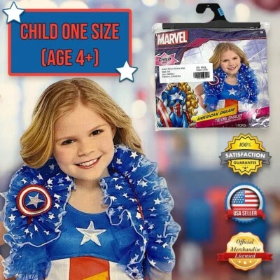 Marvel Sueño Americano NIÑO Encogerse de hombros Boa Disfraz Accesorio Vestido Elegante (edad 4+) NUEVO EN CAJA Foto 1 de 4