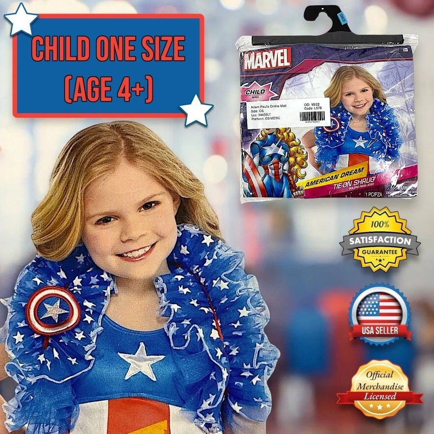 Marvel Sueño Americano NIÑO Encogerse de hombros Boa Disfraz Accesorio Vestido Elegante (edad 4+) NUEVO EN CAJA Foto 1 de 4
