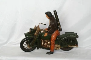 collectable Elvis on a harley 21" long 15" tall rubber wheels move used - Picture 1 of 4