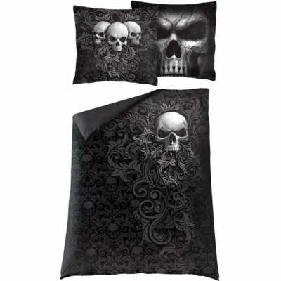 Skull Scroll - Funda nórdica individual + Funda de almohada Reino Unido y UE Foto 1 de 2
