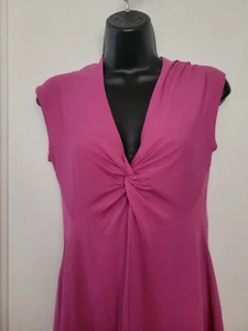 PATAGONIA Seabrook Bandha Women Twist Neck Magenta Dress Cap Sleeves Medium - Picture 1 of 4