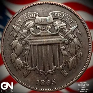 Pieza de 2 centavos 1865 Y8290 - Imagen 1 de 2