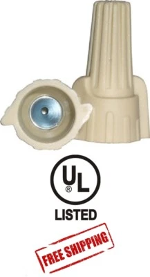 (100) Tan Winged Wire Twist Nut Electrical Connector Splice P12 8 ~ 22 AWG USA - Image 1 of 2