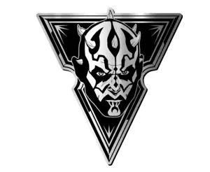 DARTH MAUL Star Wars Engraved Car Badge Acrylic Emblem BRUSHED SILVER - Picture 1 of 16