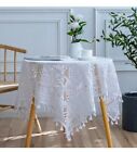 White Vintage Handmade Crochet Lace Table Cloth Cover W/ Tassels Wedding Decor