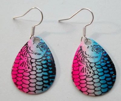 (1) Par de Pendientes Señuelo de Pesca Hoja Colorado Personalizados #1 -Joyería-Pesca-"NUEVOS" Foto 1 de 2